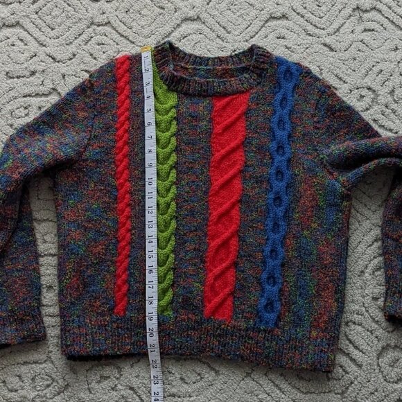 VINTAGE rainbow knit sweater Medium @G - Picture 6 of 9